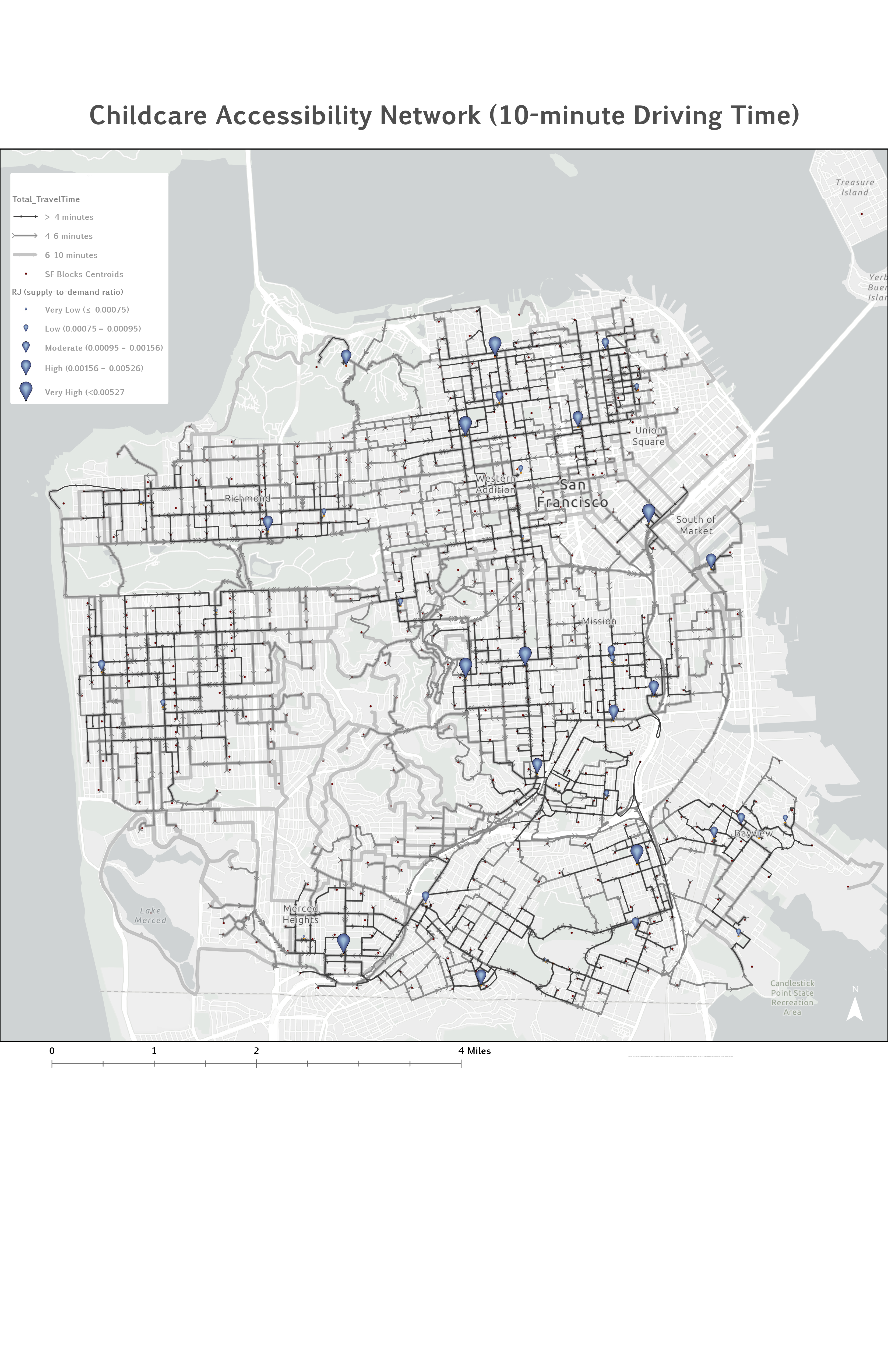 Childcare Accessibility Network — 10-Minute Driving Time